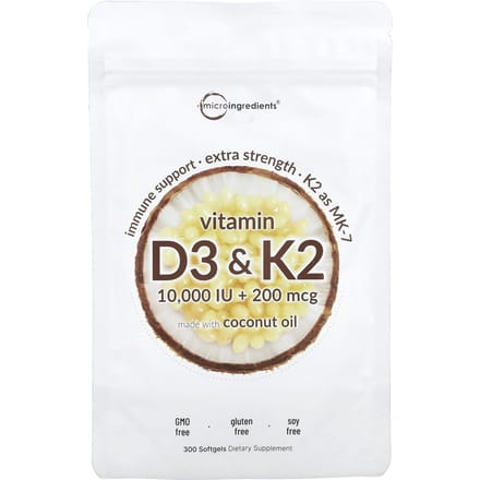 Micro-ingrédients, vitamine D3 et K2, 300 gélules