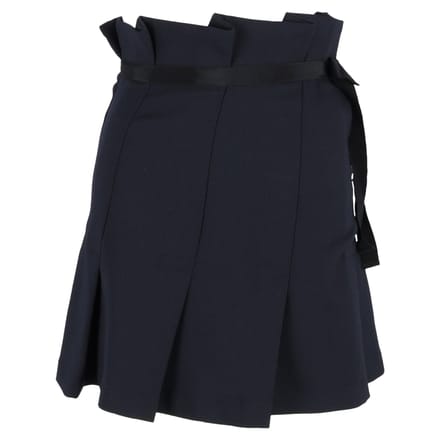 Sandro Paris geplooide minirok met strik in marineblauw polyester