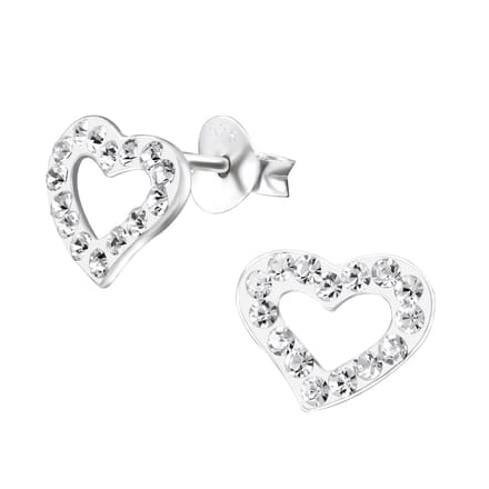 Amanto Kids Oorbellen Faiza - 925 Zilver E-Coating - Hartje - 10x7mm