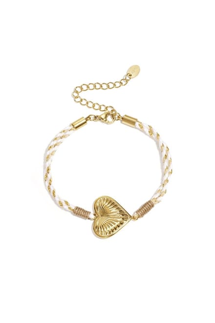 Charm Rope Bracelet - Goldfarben / Herz