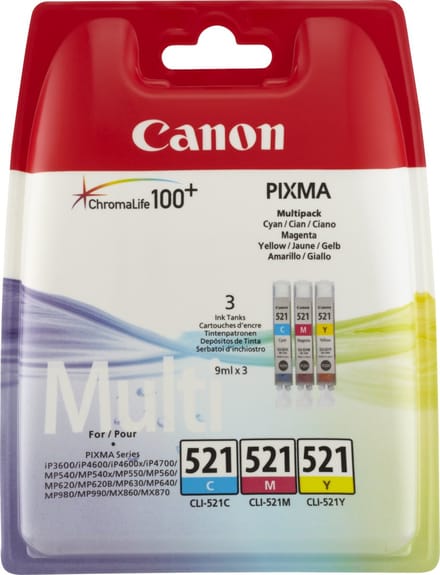 Canon CLI-521 - Inktcartridge / Cyaan / Magenta / Geel