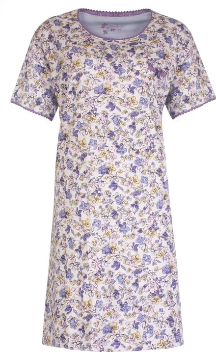 Tenderness Dames Nachthemd - Katoen - Gebloemd - Licht Blauw - Maat S