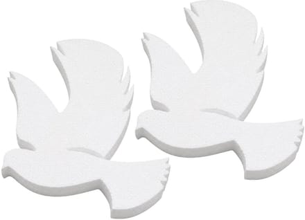 Piepschuim vormen - duif - 2x - H25 x B20 cm - styropor hobby / DIY vorm - basis knutselfiguren