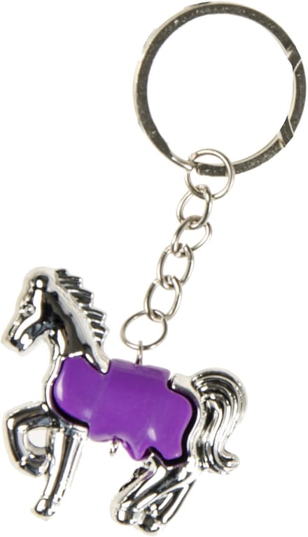Lg-imports Sleutelhanger Paard Junior 5 Cm Zilver/paars