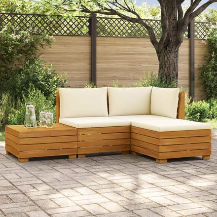 vidaXL - 4 - st - Buiten - bank - set - Massief - Acacia - Hout - Bruin