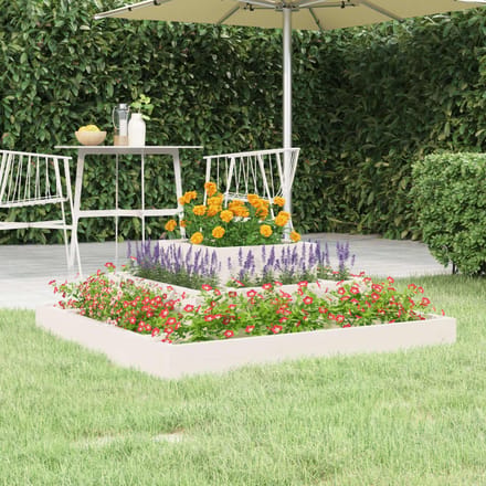 vidaXL - Plantenbak - 80x80x27 - cm - massief - grenenhout - wit