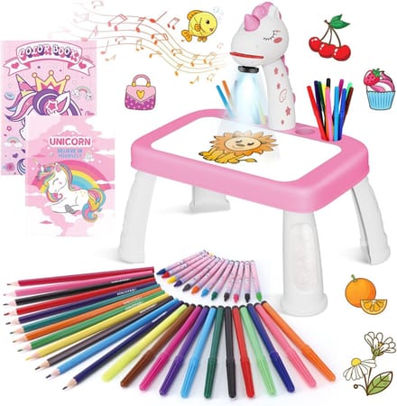 RONN® Tekenprojector - Kinder Tekenprojector - Tekenprojector Kinderen - Roze - 10cm x 39cm x 33cm