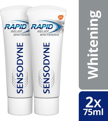 Sensodyne Rapid Relief Whitening - 2 X 75 ML- Tandpasta