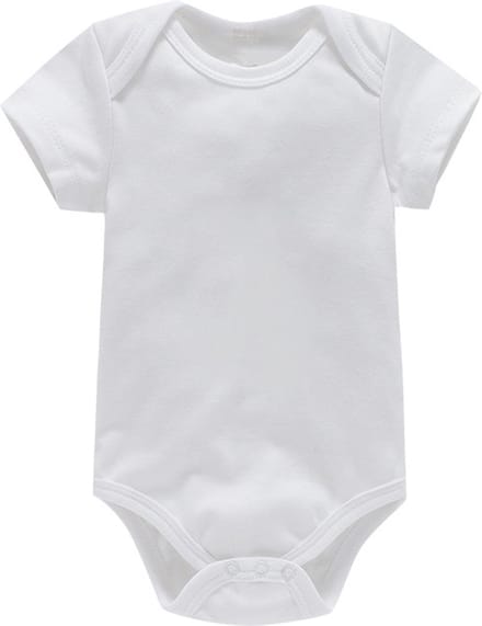 baby jumpsuit korte mouw tas scheet jurkje wit(12M)