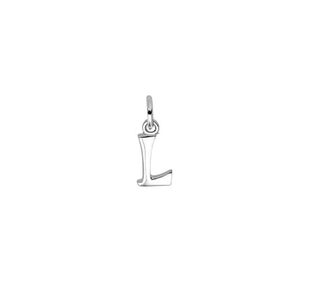 Zilver Gerhodineerde Hanger letter L 1330009