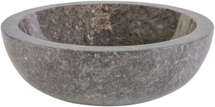 Volledig Gepolijste Waskom van Steen – Grijs Marmer – 35x12 cm