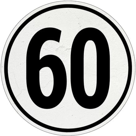 Tempo 60 bord | Sign Again materiaal | 20 cm