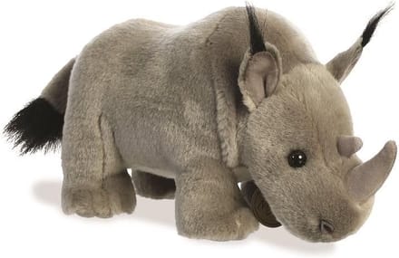 Aurora Pluche neushoorn knuffel - grijs - 26 cm - dieren knuffels savanne