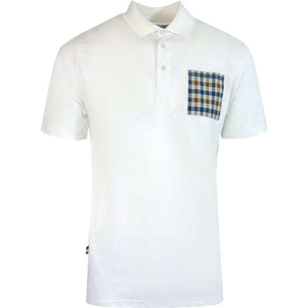 Aquascutum Active Beach Sailor Check Polo Optical White Polo Shirt
