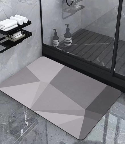 Antislip Badmat - Absorberende en Sneldrogende Badkamermat 60 x 40 cm Grijs
