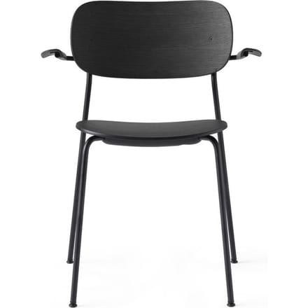Audo - Co Chair w/ Armrest - zwart eiken - zonder zitkussen
