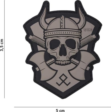 101 Inc Embleem 3D Pvc Viking Met Bijl Grijs  16052