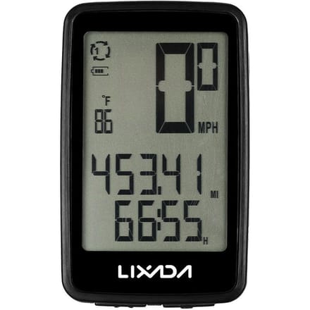 Lixada USB oplaadbare draadloze fietscomputer met fietssnelheidsmeter, kilometerteller zwart