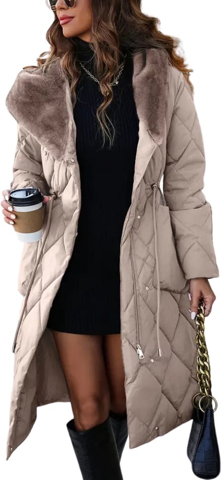 Winterjas Dames - Parka - Winter - Jas - Volwassen - Stijlvol - Khaki - S