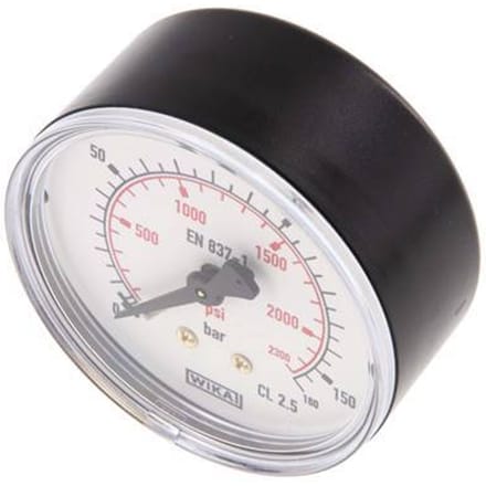 0..160 Bar Manometer Achteraansluiting Kunststof/Messing 63 mm Klasse 2.5