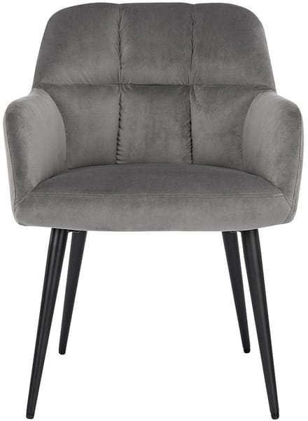 Vente-unique Set van 2 stoelen PEGA - Met armleuningen - Fluweel en metaal - Grijs