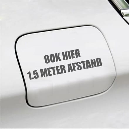 Bumpersticker - Ook Hier 1,5 Meter Afstand - 4,2 X 14,8 - Antraciet