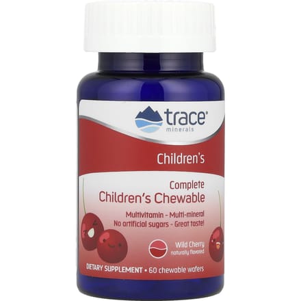 Trace, Compleet Multi Kauwtabletten voor Kinderen, Wilde Kers, 60 Kauwtabletten