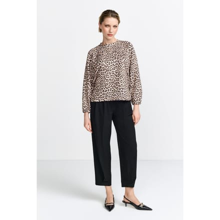 Rich & Royal Printed Scuba Sweat Caffee Latte Maat: 38 | Longsleeves Outlet | Dames | Beige