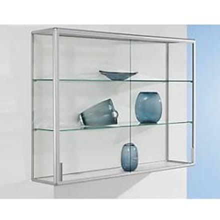 Wandvitrinekast, 1220 x 300 x 1020 mm, zilver