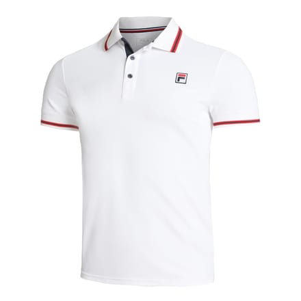 Fila Core Button Piro Polo Heren-Wit,Rood