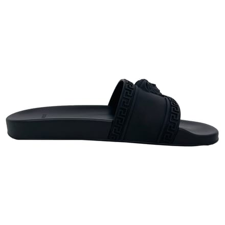 Versace Medusa badslippers van zwart rubber