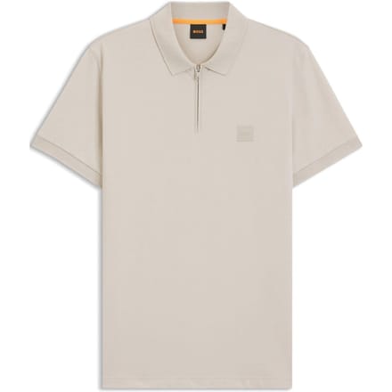 Boss Heren Regular Poloshirt met Korte Mouwen (Grijs)