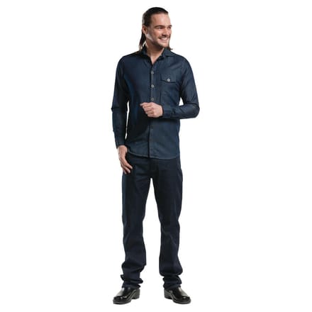 Chaud Devant Blue Denim Stretch heren blouse XL