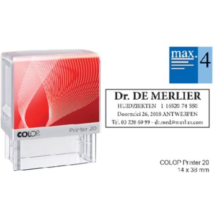 Colop tekststempel met waardebon 4-regelig