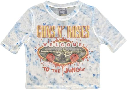 Guns N' Roses - Welcome To The Jungle LV Crop top - S - Wit/Blauw