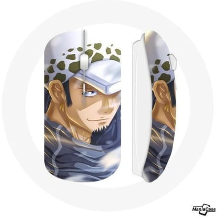 Souris Sans Fil - MANIACASE - Trafalgar Law - Compatible Mac et PC - Clé USB WiFi - Blanc