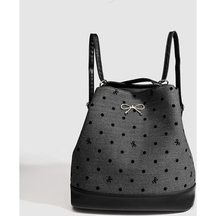 Commuter Student Tote Bag Polka Dot Strik Rugzak Niche One-Shoulder Tote Bag black