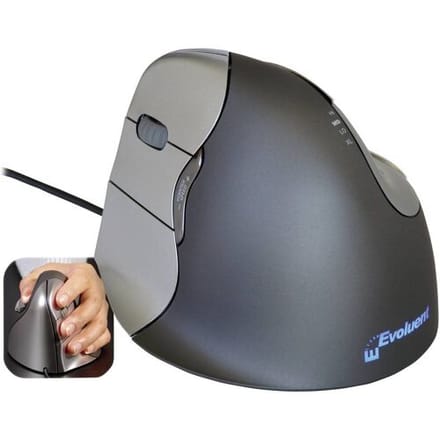 Evoluent Vertical Mouse 4 VM4L Linkshandigen Ergonomische muis Optisch Ergonomisch Grijs, Zilver