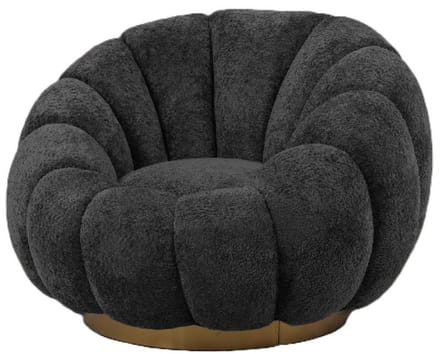 PTMD - Fauteuil Daisy - Grijs - 90x94x64cm
