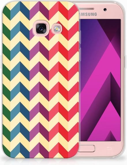 TPU Hoesje voor Samsung Galaxy A3 2017 TPU bumper Zigzag Multi Color