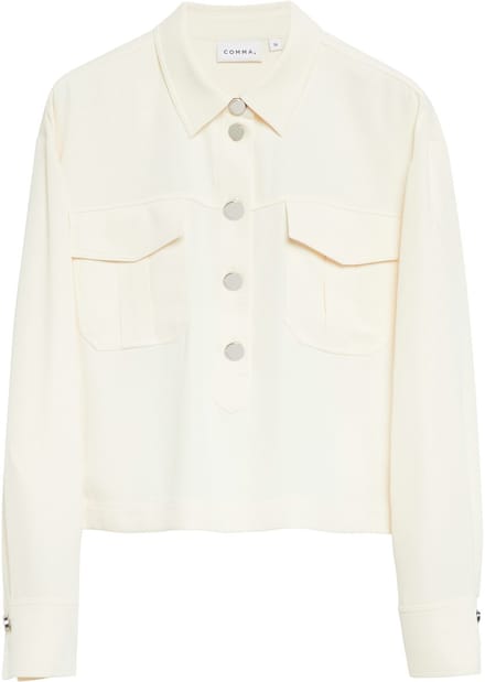 Korte blouse met lange mouwen en borstzakken voor dames COMMA
