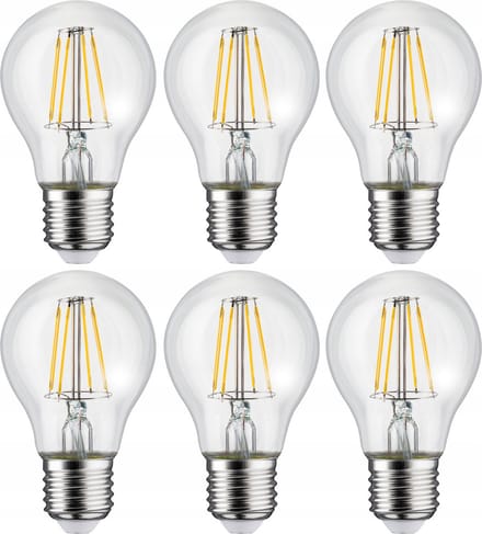 Maclean - Set van 6 stuk - LED gloeilamp - LED-LAMP E27 FILAMENT 8W 470lm 3000K RETRO