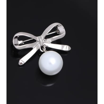 Parelspeld Anti-Glare Exquise Broche Strass-bezet Strass Corsage Strik Kleding white