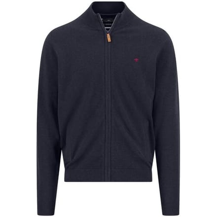 Fynch-Hatton Vest Solid Color Zip Air Cotton Navy / male