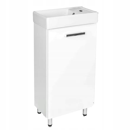 STAMAR - Kast met Wastafel 40x22 Front Gelakt Staand Poten - wastafel - Wit