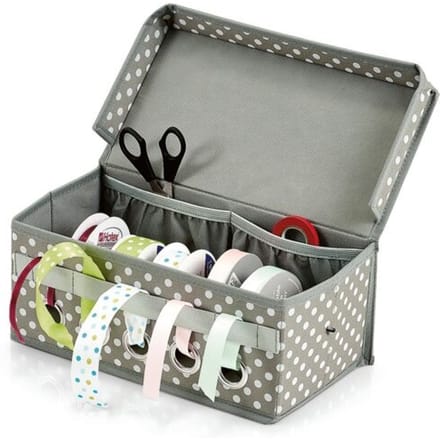 Zeller hobby/lint opbergdoos/naaidoos - grijs - 29 x 15 x 12 cm - polyester