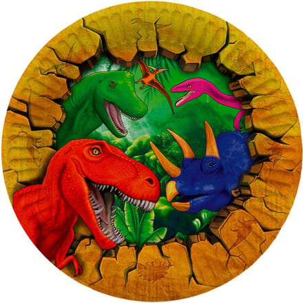 Folat - Borden (papier) - Dinosaurus (8 stuks)