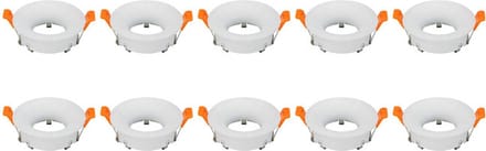 Spot Armatuur 10 Pack - GU10 Inbouwspot - Rond - Wit - Aluminium - Ø85mm