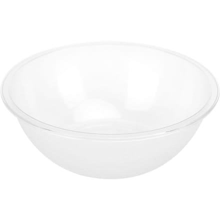Grote ronde serveerschalen van helder acryl, salade, fruit, buffet, serveercontainers, borden, serviesgoed white