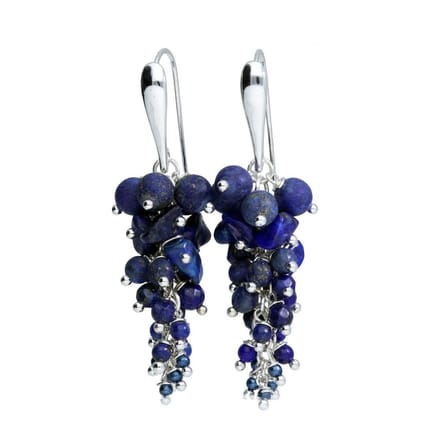 Bela Donaco Oorbellen Wrap Wire Blue Jeans - Lapis Lazuli
